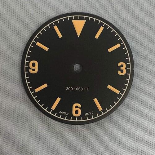 Replacement 28.5MM Watch Dial Green Luminous Watch Dial for NH35/NH36 /4R36 Movement Modification Accessories