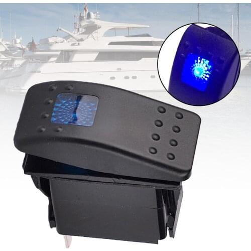 Universal 12V-24V Waterproof Car Boat Yacht 3 Pin Blue LED Light Rocker Switch 2020 Newest