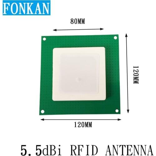 Gain 5.5dBi Size 120*120mm UHF RFID 860-960Mhz Ceramic Antenna For Reader Module With SMA Connecter And 15CM Cable Length