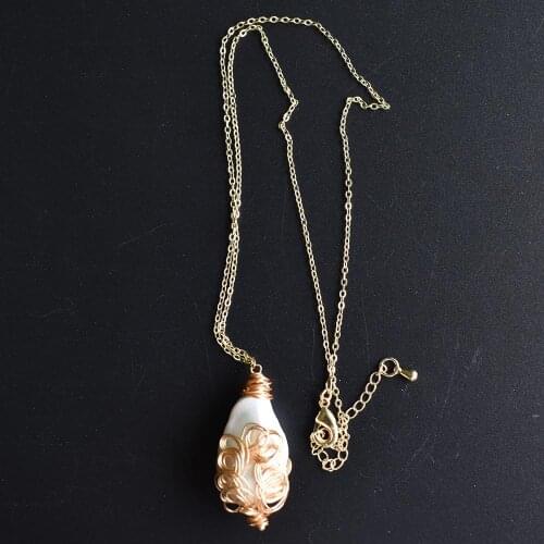 Fashion Natural real freshwater baroque pearl Irregular drop shape pendant Necklace For Women Gift Jewelry free shipping