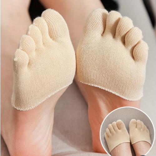 1Pair Cotton Half Insoles Pads Foot Care Insoles Forefoot Pain Relief Massaging Gel Metatarsal Toe Support Pads Insoles Forefoot