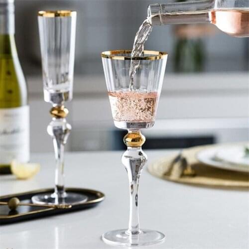 1Pcs Wine Party Champagne Phnom Penh Cocktail Glass Champagne Flutes Wine Cup Pumpkin pattern in gold Beer Glass Whiskey Cups