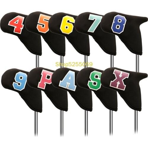 10Pics/a lot Golf Club Iron Headcover (4,5,6,7,8,9,P,A,S,X) Wearable For Golf Club Iron Head Protect Cover