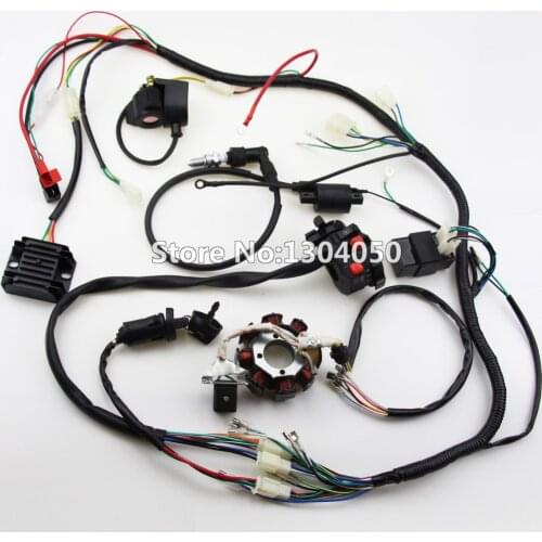 150 200cc 250cc 300cc ATV QUAD Full Electrics Wiring Harness Rectifier CDI COIL D8EA solenoid rectifier Zongshen Loncin
