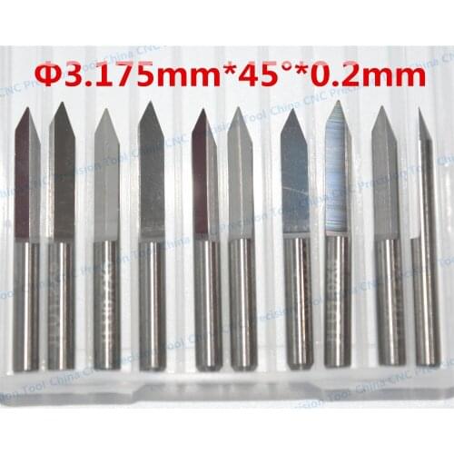 3.175mm(1/8'')*45degrees*0.2mm*,Freeshipping CNC solid carbide engraving bit,woodworking router bit,PVC,MDF,acrylic,end mill