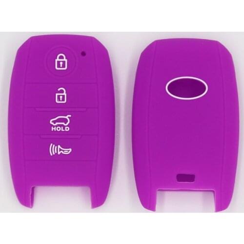 4PC * 4 Button Silicone Car Key Case For Kia Hyundai Elantra Sonata Genesis Santa Fe Accent Coupe Tucson Remote Fob Cover