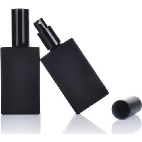 50pcs 50ml black Glass perfum Spray Bottle Fine Mist Sprayer Pack of Essential Oil Chemical Perfume Atomizer Container SN147