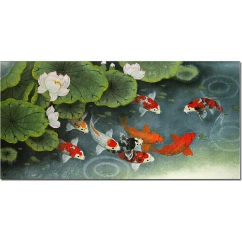 5D Diy Diamond Painting Cross Stitch Nine Carp Fish Needlework Diamond Embroidery mosaic Animal Full Square Circle DrillZP-2599