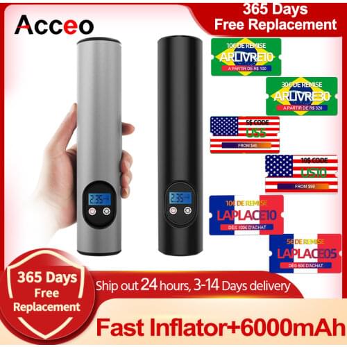 E-ACE USB Rechargeable Air PumpTire Inflator Cordless Portable Compressor Mini Digital Car Tyre Pump for Car Bicycle Tires Balls