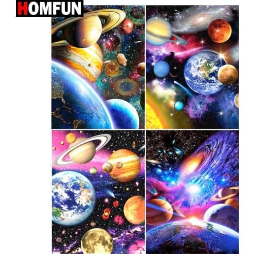 HOMFUN Diamond Painting Full Square/Round Diamond "Planet universe void" Pattern Embroidery Cross Stitch 5D Rhinestone Painting