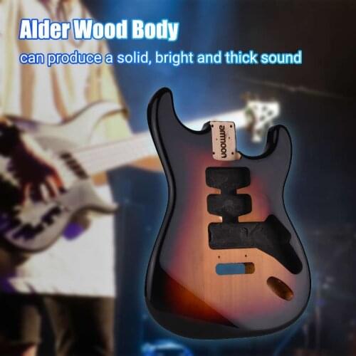 Ammoon Electric Guitar Body Unfinished Guitar Body Alder Wood Blank Guitar Barrel Electric Guitars DIY Parts ST Electric Guitar