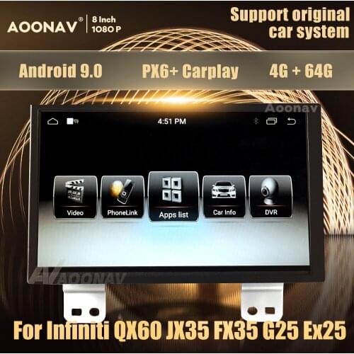 Android car radio For Infiniti QX60 JX35 FX35 G25 G37 Ex25 QX50 car multimedia player GPS navigator support Original car system