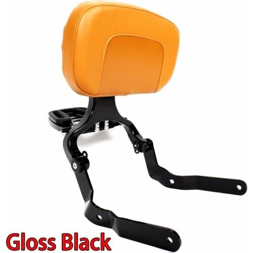 Gloss Black Fixed Mount&Driver Passenger Brown Backrest For Harley 2015-2017 Street 750 Models