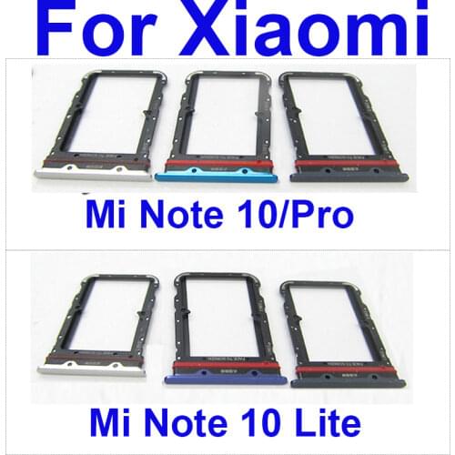 SIM Memory Card Tray Holder For Xaiomi Mi Note 10 10 Pro 10pro Sim Card Memory Reader Slot Adapter Replacement Parts