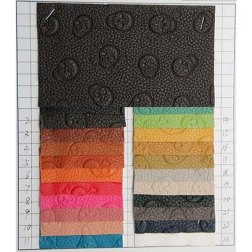 For Bags, gloves, shoes, household quality retro decorative skull embossed PU leather fabric