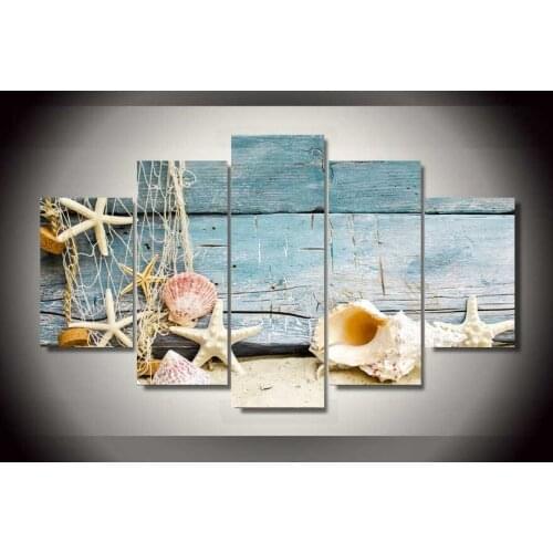 HD Print 5pcs canvas art sea beach seascape painting modern home decor wall art picture for living room decor painting /PT0682