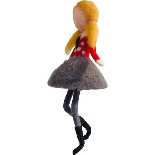 Needle Felting Kits for Beginners Long-legged Dancer, Gift for Mom, Felting Mat, Felting Needles, Video Manual, Height 10cm (4")