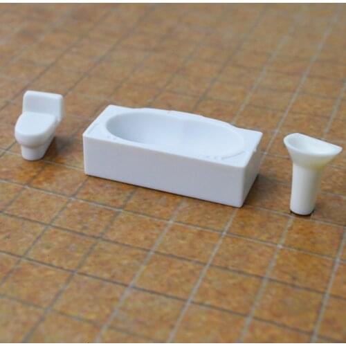 Scale 1:50 model furniture for washing room set/model wash tub/wash basin/closetool set