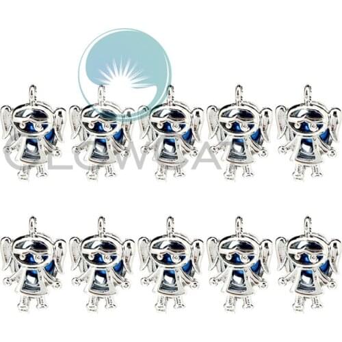 Copper Cartoon Girl Beads Cage Locket Pendant Essential Oil Diffuser Stone Pearl Cage 10x K1141
