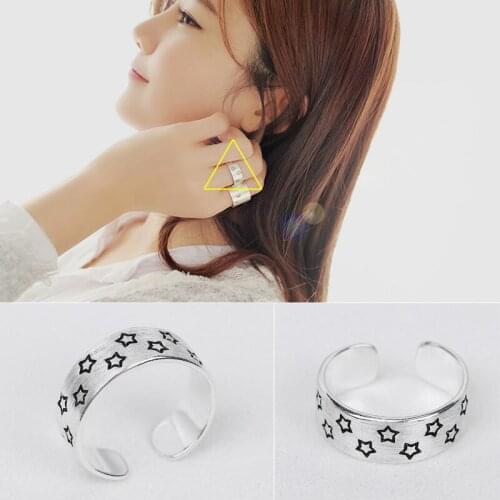 Trendy Personality Punk Star Rings For Women Men Lady Girls Resizable Size Rings Party Jewelry Charm Gifts 2021