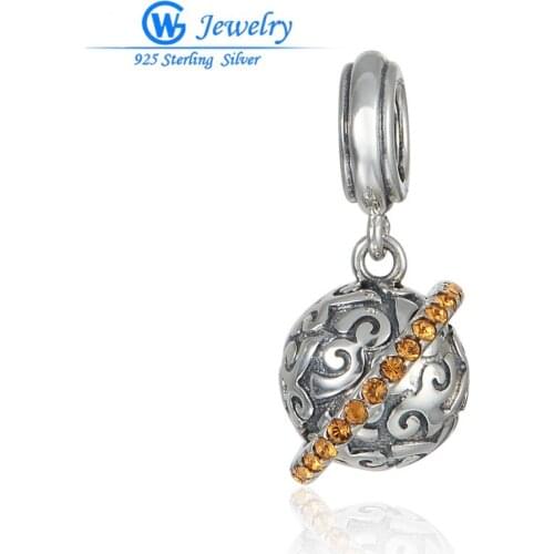 Fashion Pluto 925 Sterling Silver Charms Fit Custom Silver Bracelet Diy Charms berloque argent brazalet collar S368H20