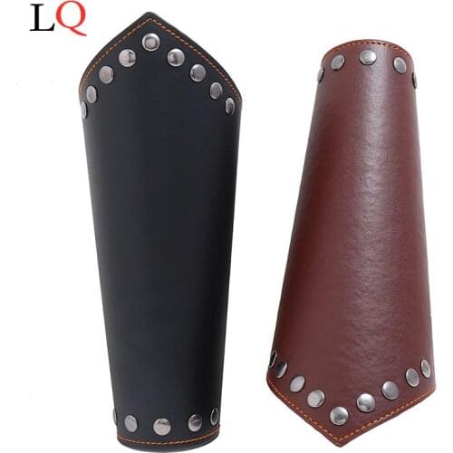 Armband Leather Punk Wide Archery Arm Guard Viking Bracer Gauntlet Wristband Bracelet Leather Wrist Guard with Motorcycle Riding