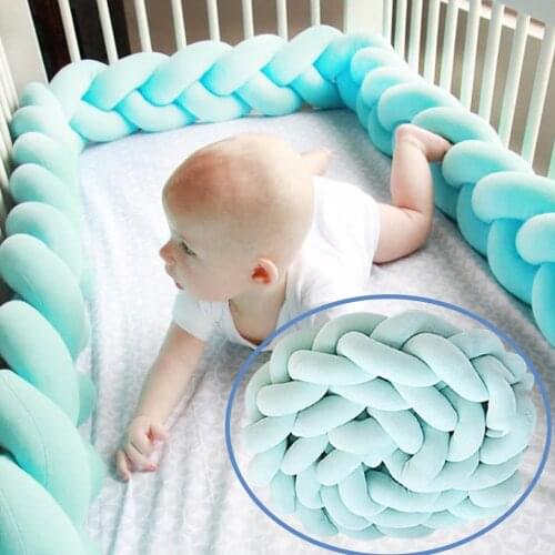 2/3/4m Baby Bed Protector Knot Baby Crib Bumper Newborn Infant Bed Protective PP Cotton anti-collision Pillow Cushion Photo Prop