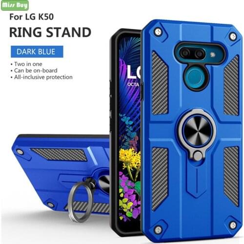 For LG K50 K41S K51S TPU+PC Armor Shell Ring Stand Car Shock Proof Phone Cases For LG K62 K52 K42 K22 K61 Magnet Back Cover Case