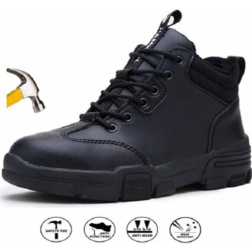 Construction Work Safety Boots Winter Waterproof Steel Toe Shoes Work Boots Men Anti-smash Anti-puncture Indestructible Shoes