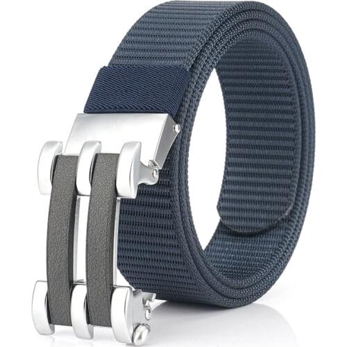 Luxury Brand Men Belt Automatic Buckle Tank Pattern Thick Nylon Designer Belt Bussiness Style Comfortable Trousers Waistband New