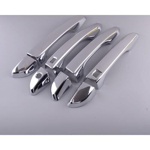 Silver ABS 1 Set Car Door Handle Cover Molding Trim With 2 Smart Keyhole Fit For Hyundai Tucson 2016 2017 2018