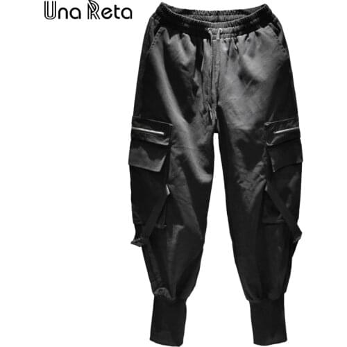 UnaReta Man Pants Streetwear New Japanese Joggers Hip Hop Multiple Pockets Buckle Design Trousers Casual Harem Pants Men