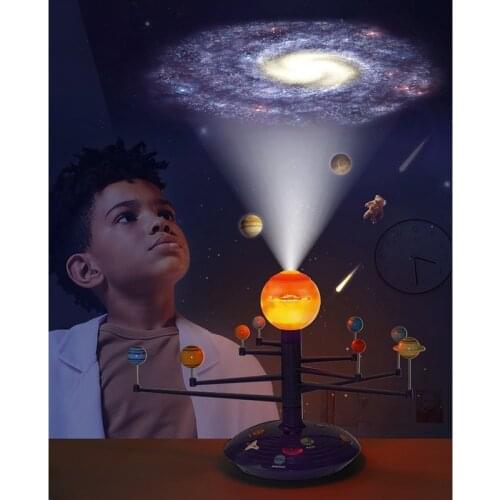 Solar System Sky Projector LED Rotating Voice Control Music Player Tecnology DIY Planetarium Model STEAM Education Toys