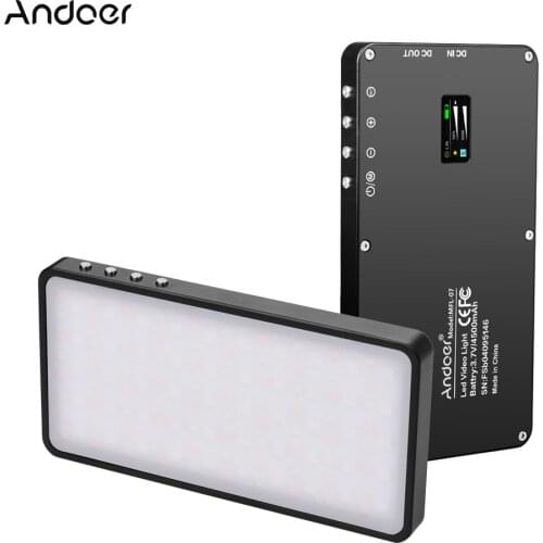 Andoer 10W RGB LED Video Light Fill Light 3000-6500K with OLED Screen 4500mAh Power Bank for Live Streaming Photography Lighting