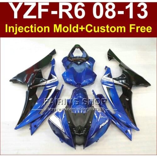 Aftermarket Motorcycle Injection mold fairings for YAMAHA 2008 2009 2011 2013 YZF-R6 ABS blue body parts YZFR6 08-13 YZF1000 R6