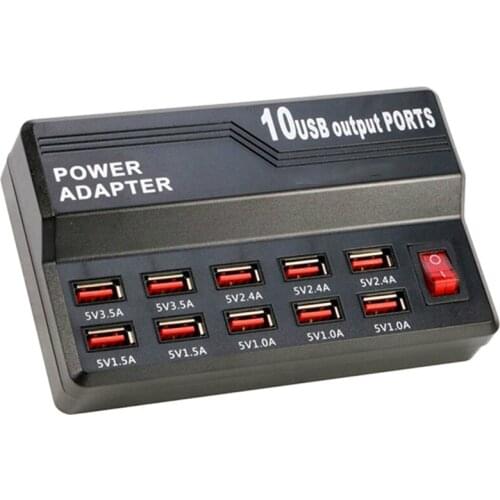 10/12Port Charger Quick Charge Station USB 12A Power 60W USB Charger Socket Porous USB Adapter for iPad Tablet Mobile Phone