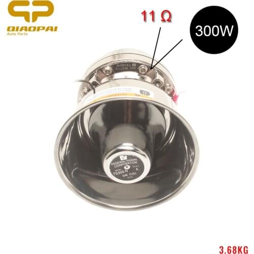1pc 300W Horn Speaker Stainless Steel Super Loud Police Siren Megaphone Electronic Horn Impedance 11 OHM 12V for Car Boat Train