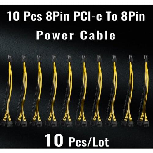 10 Pcs 8 Pin PCI-e To 8 Pin (6+2) PCI-e (Female To Male) GPU Power Cable 210mm 260mm For graphics card mining motherboard