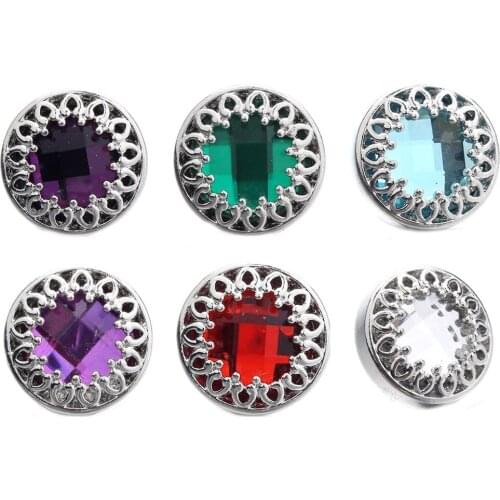 10pcs/lot New Snap Jewelry 18mm Flower Snap Buttons Metal Vintage Colorful 18mm Snap Jewelry for Snap Bracelet DIY Jewelry