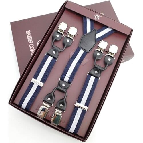 2.5cm unisex 6clips elastic suspender