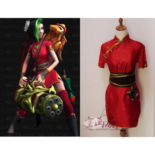 2016 LOL Firecracker Jinx Cosplay Costume Anime Red Custom Made