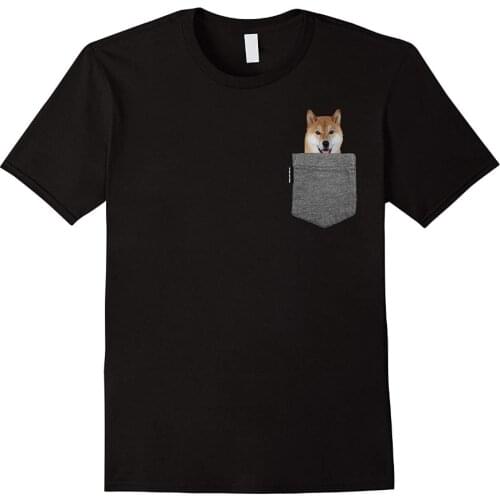 2019 Fashion 100% Cotton Slim Fit Top Dog in Your Pocket Tshirt Shiba Inu Shirt Doge Tee T Shirt