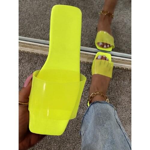 2021 Summer Sandals Flat Open Toe Solid Color Slippers Outdoor Fashion Casual Beach Shoes Plus Size 43