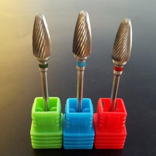 3pc 3/32'' Nail Drill - Carbide - (F,M,C) Nail Bit (Silver) nail art salon nail file drill bit easy remove polish 101001
