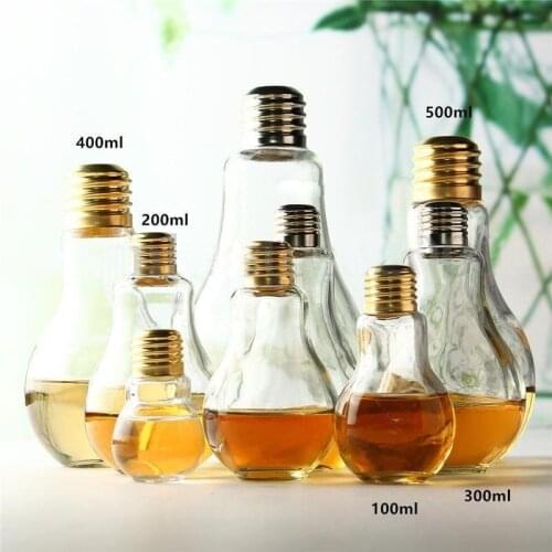 300ml 400ml 500ml Bulb Water Bottle Cute Brief Fashion Cute Milk Juice Light Bulbs Leak-proof