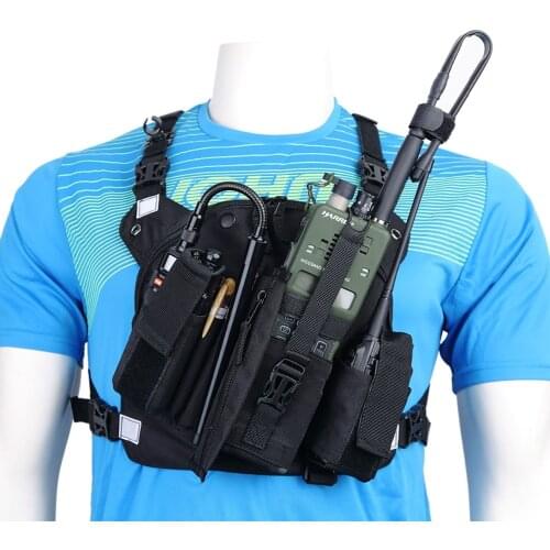 ABBREE Radio Carry Case Chest Harness Pocket Bag Holster for Baofeng UV-5R UV-82 UV-9R TYT TH-UV8000D Yaesu Walkie Talkie