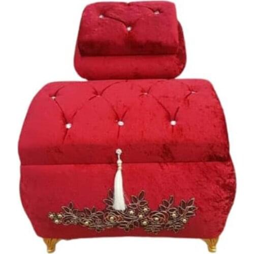 Fiona Luxury Cubic Zirconia Tassels 2'li Dower chest Red