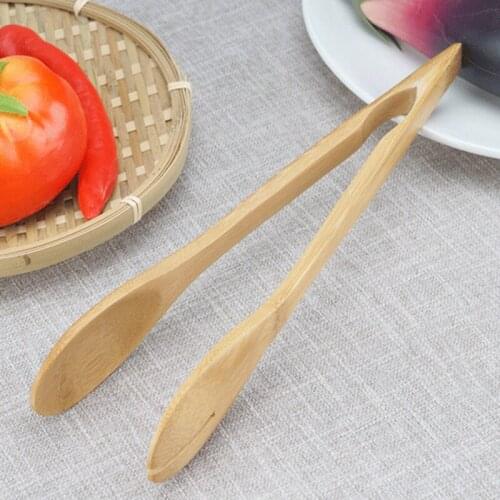 Bamboo Food Tongs Kitchen Utensils Buffet Cooking Tools Anti Heat Bread Clip Pastry Clamp Barbecue Kitchen Tongs