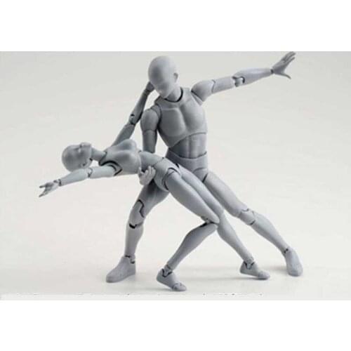 BODY CHAN body-chan body-kun Grey Color Ver. Black PVC Action Figure Collectible SHF BODY KUN Model Kids Toys Ornaments