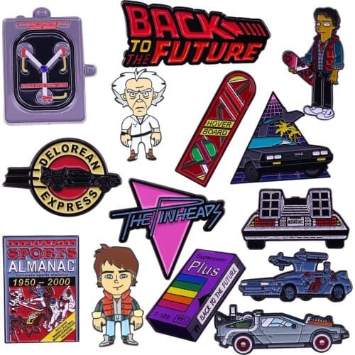 LT271 Cool Movie Back To The Future Enamel Pins Brooches Woman Men Backpack Bags Badge Fashion Lapel Jewelry Friends Gifts